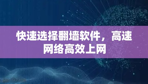 快速选择翻墙软件，高速网络高效上网